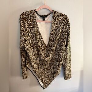Leopard Print Long Sleeve Bodysuit